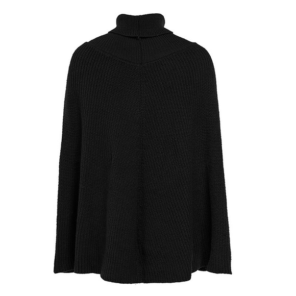 🆕 Black Turtleneck Sweater Cape - Picture 6 of 6
